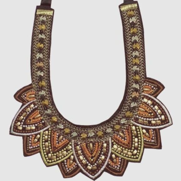 NWT Brown Sunrise Queen Huichol Statement Necklaces - Picture 5 of 6